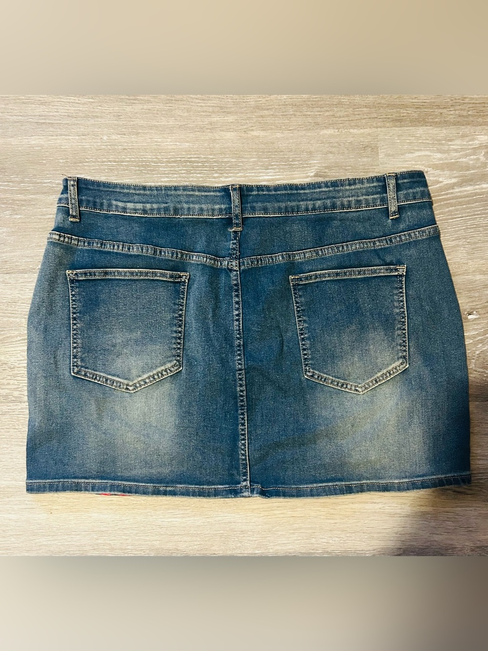Y2K Graphic Denim Mini Skirt | Custom/Von Dutch Style | NWOT - Picture 2 of 2